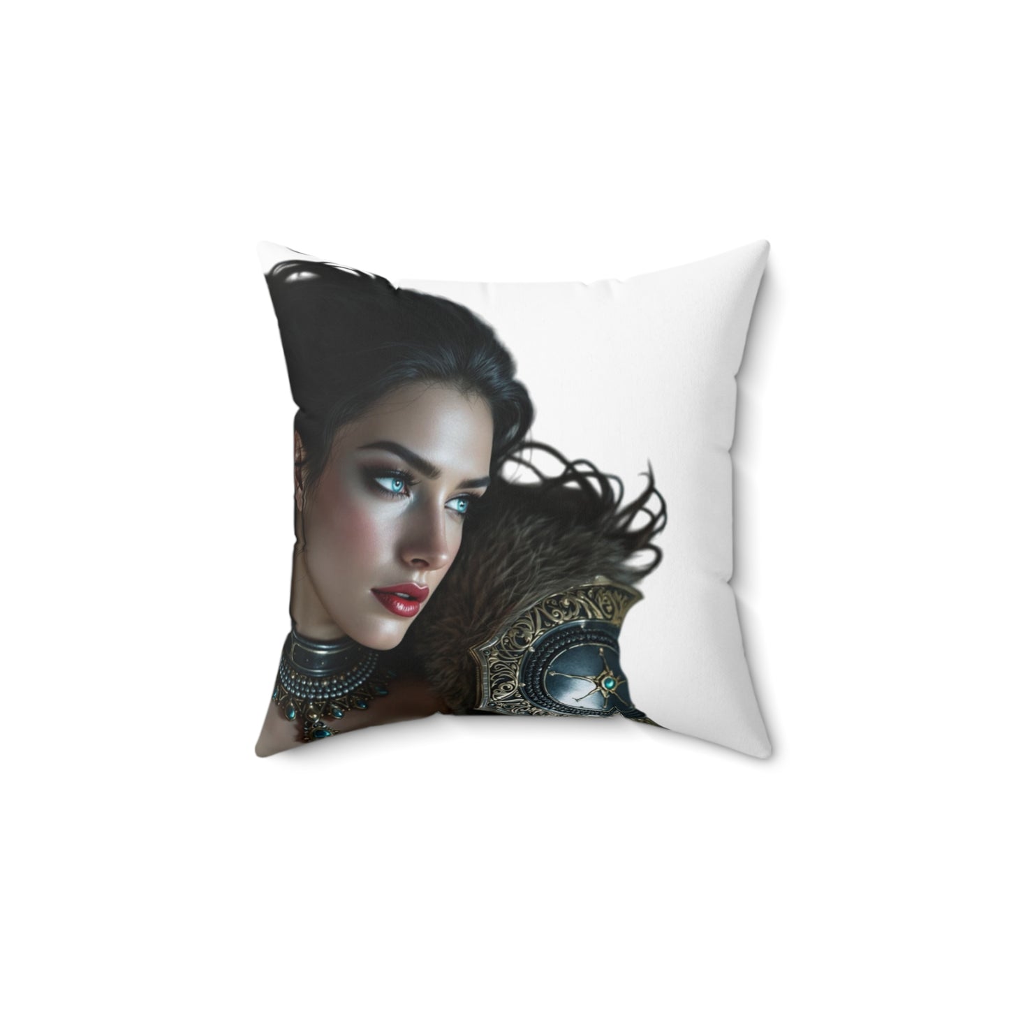 Elegant Warrior Woman Art Pillow | Statement Home Decor Cushion